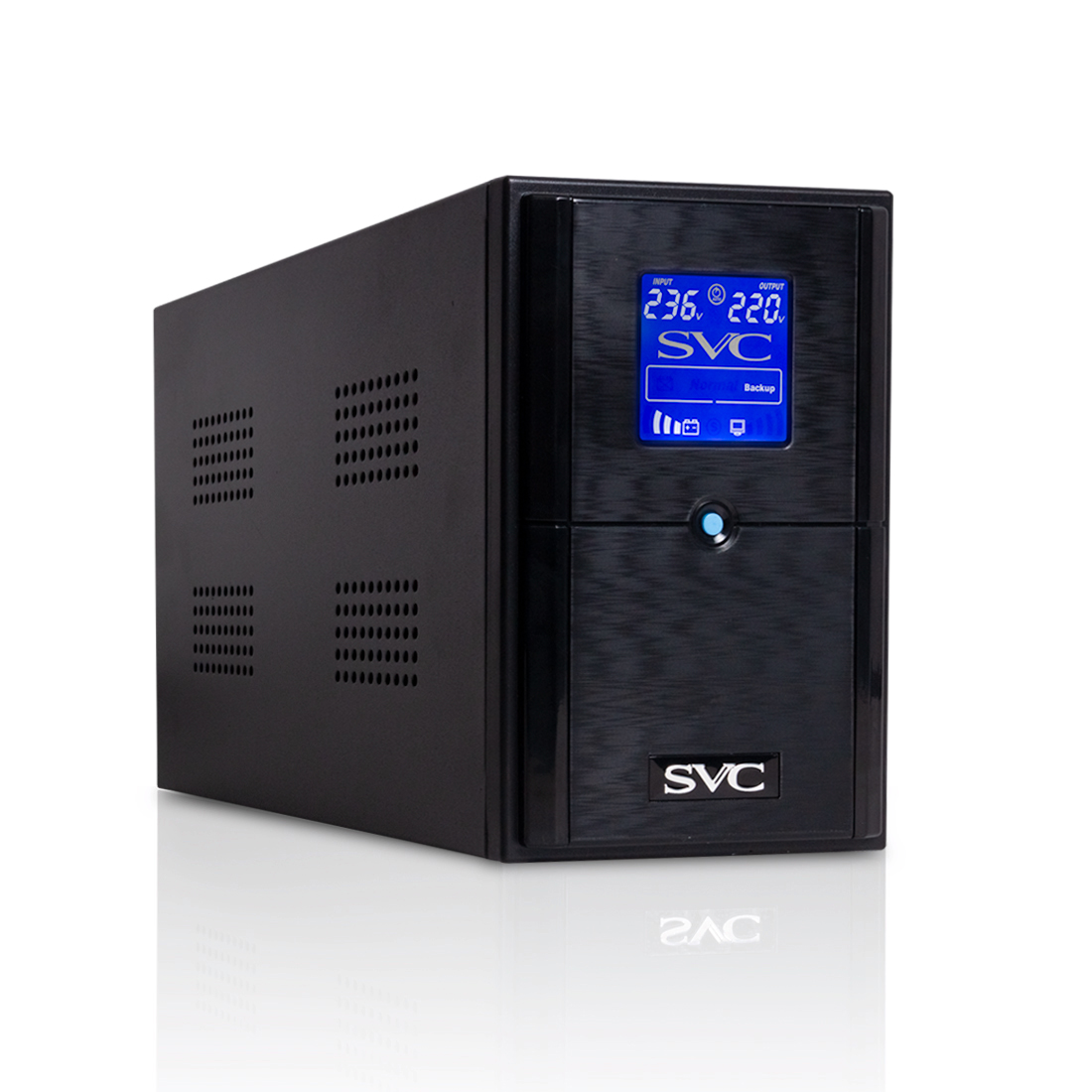 UPS, SVC, V-1500-L-LCD, Мощность: 1500ВА/900Вт, Диапазон работы AVR: 145-290В, Бат.: 12В/9 Ач*2шт.,