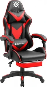 Игровое кресло Defender Pilot (L) подставка под ноги, красный