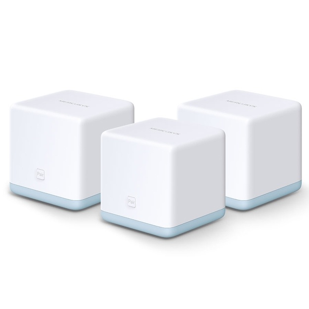 Домашняя Mesh Wi-Fi система AC1200 Mercusys Halo H30 (3-pack) <Бесшовный роуминг, 867 Mbps on 5 GHz, 300 Mbps on 2.4 GHz, 802.11ac/a/b/g/n, 2 GbE порт