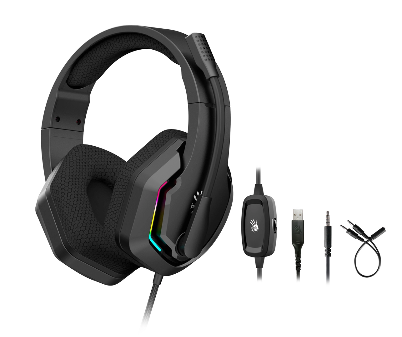 Наушники+микрофон игровые Bloody G260p BLACK