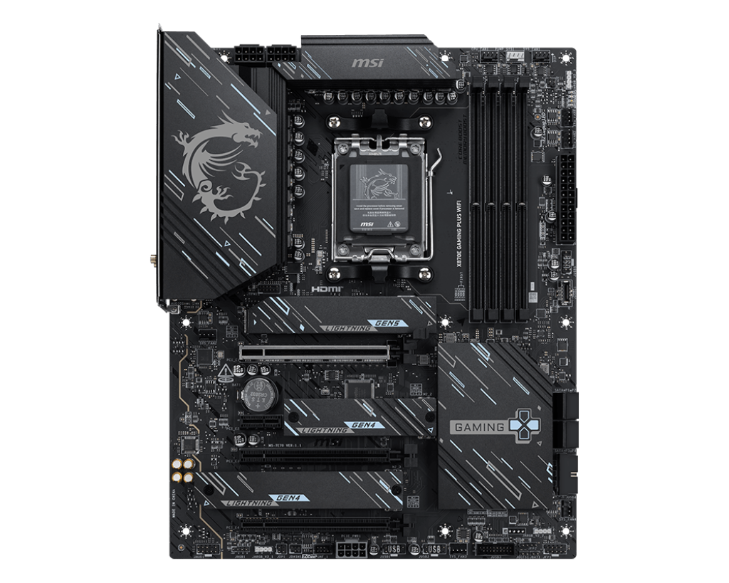 Мат.плата AMD MSI X870E GAMING PLUS WIFI AM5 4xDDR5 4xSATA3 RAID 3xM.2 HDMI 2xType-C(DP) ATX