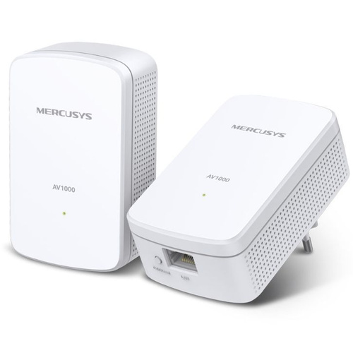 Сетевой адаптер Powerline Mercusys MP500 KIT AV1000 Комплект гигабитных адаптеров Powerline, 1000  Мбит/с по Powerline, 1 порт 1 Гбит/с, поддержка Hom