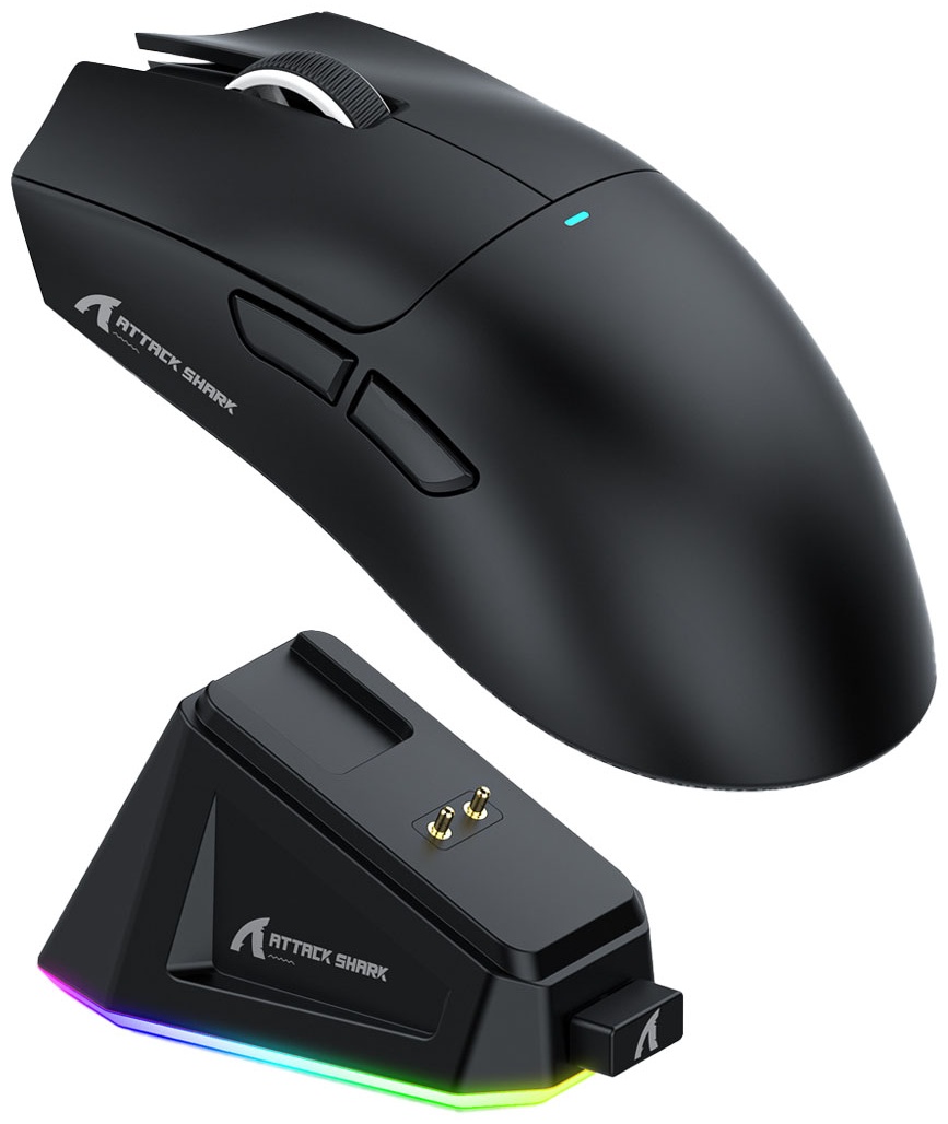 Мышь Attack Shark X11 Black, PAW3311, 22000 DPI, 2.4/BT/USB-C, 20 Million Clicks, 500mAh, 63±3g, (6972792470771)
