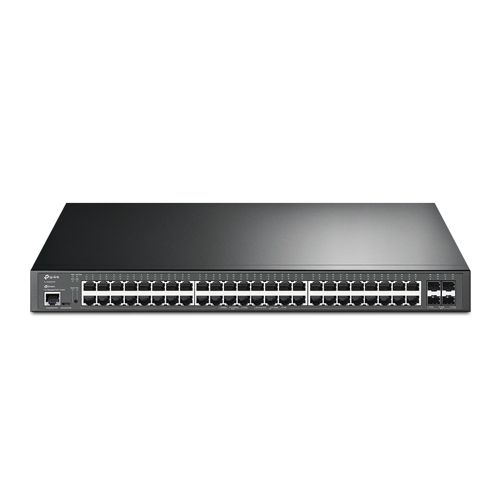 Коммутатор PoE+ управляемый GbE 48-портовый Tp-Link TL-SG3452XP <JetStream™ 48 портов GbE PoE+ 802.3af/at (max 30W на порт), 4 слота SFP+ 10 Гбит/с, к