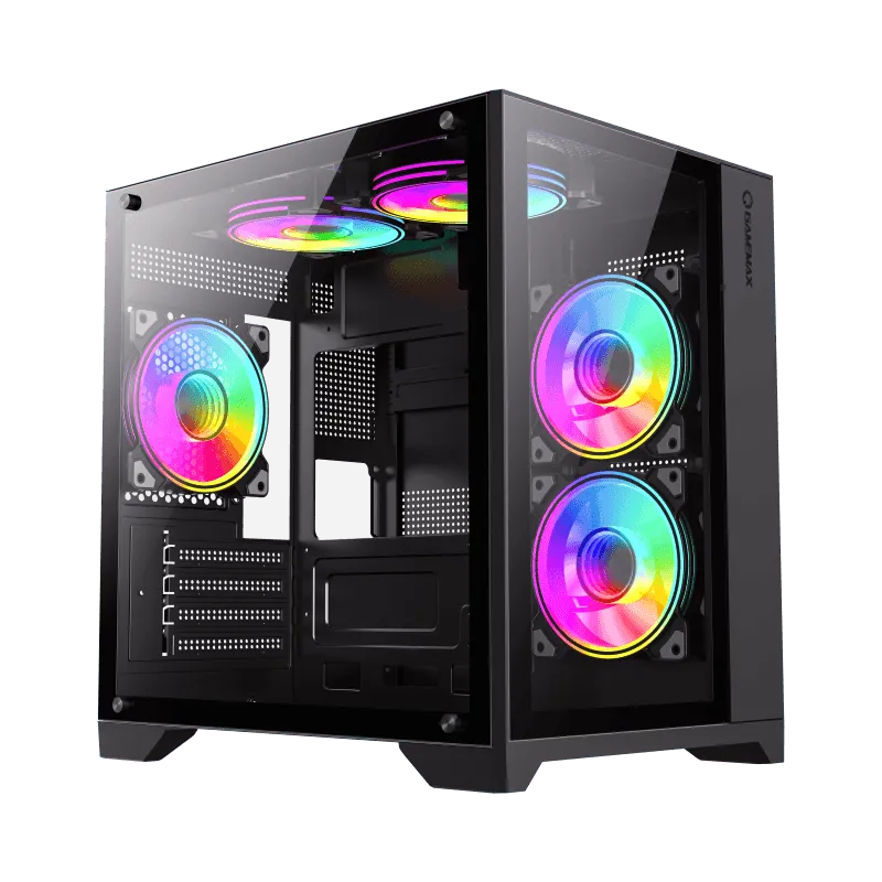 Корпус Gamemax, 9101-0000R0222, Infinity Mini 3 ARGB Fans, M-ATX, USB 3.0*1/ USB 2.0*2, HD Audio, Кулер ARGB 3*120mm, Высота процессорного кулера 155м