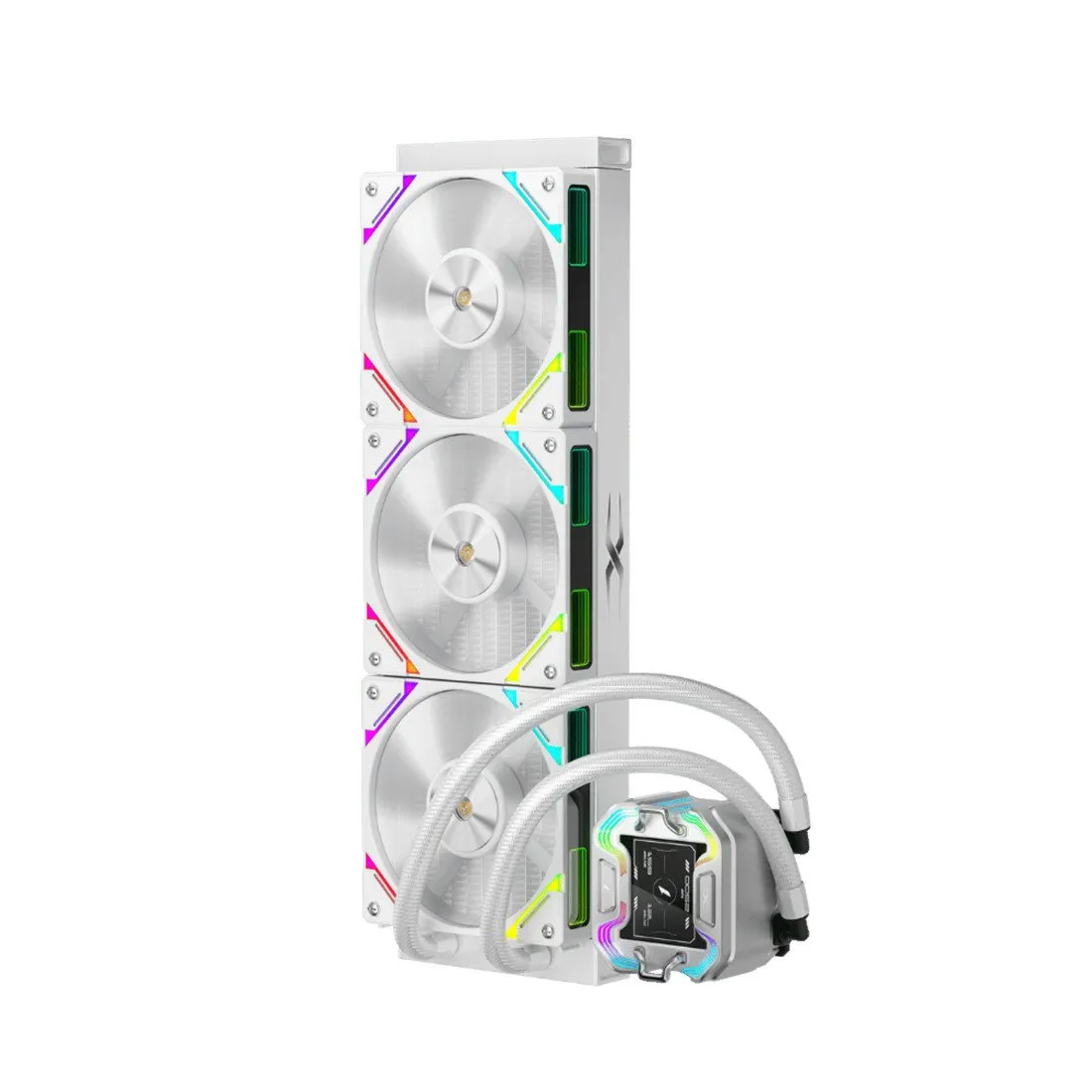 Кулер с водяным охлаждением, 1STPLAYER, X-360 White, X-360-WH, intel 1151/1200/1700/1851 и amd AM4/AM5, TDP 300W Вт, 3, 600–2000 об/мин, 56,8, 33,12, 