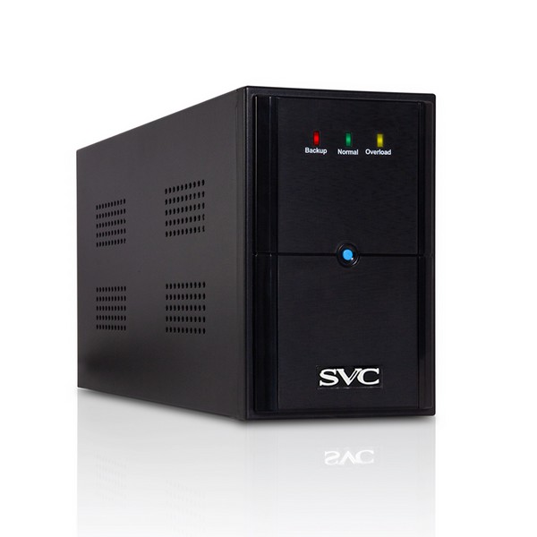 UPS, SVC, V-2000-L, Диапазон работы AVR: 175-275В, Бат.: 12В/9Ач*2шт., 2 вых.: Shuko CEE7, Чёрный