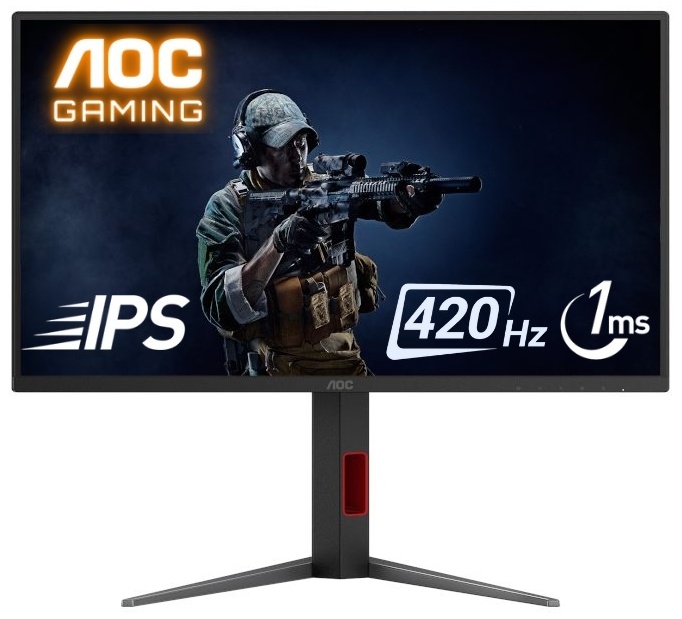 Игровой Монитор 24.5" AOC 25G4K черный/ 1920x1080/ 420Hz/ HDMI, DisplayPort/ 350 кд/м2/ 1 мс/ IPS