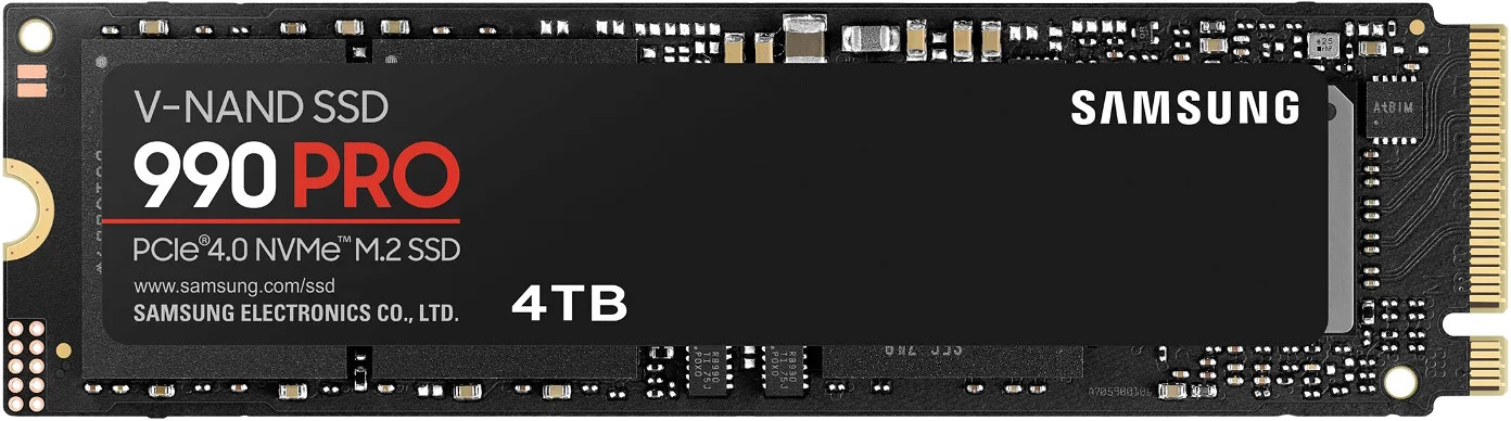 4 000 Gb M.2 PCIe Samsung 990 PRO, 4 TB ,MZ-V9P4T0GW, PCIe 4.0, NVMe 2,0
