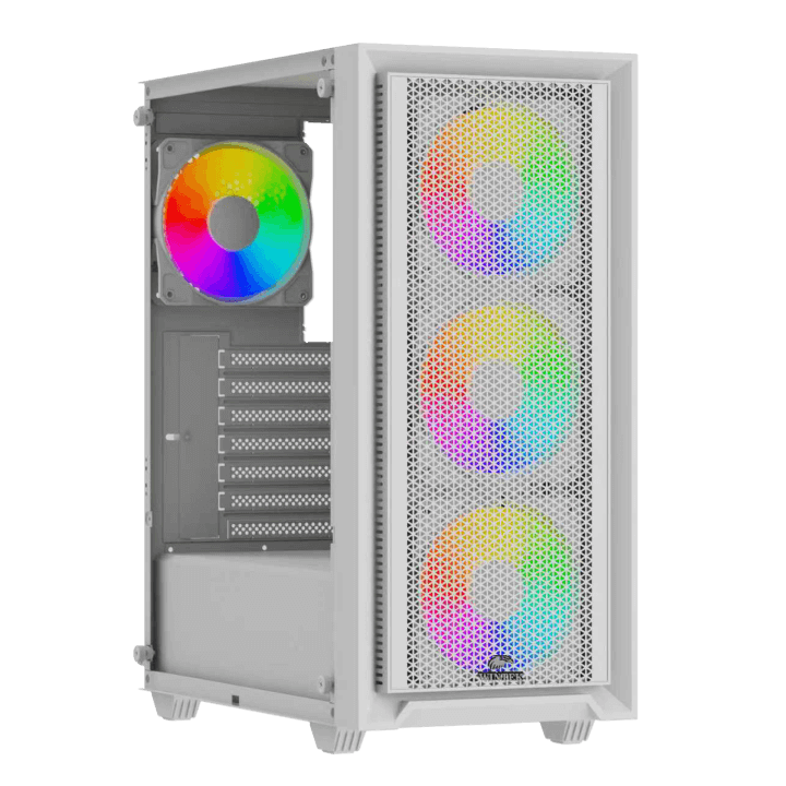 Корпус Wintek Apollo 802-W-M TG, ATX/Micro ATX, USB 1*3.0/2*2.0, HD+Mic, 4*12cm ARGB+contr, White