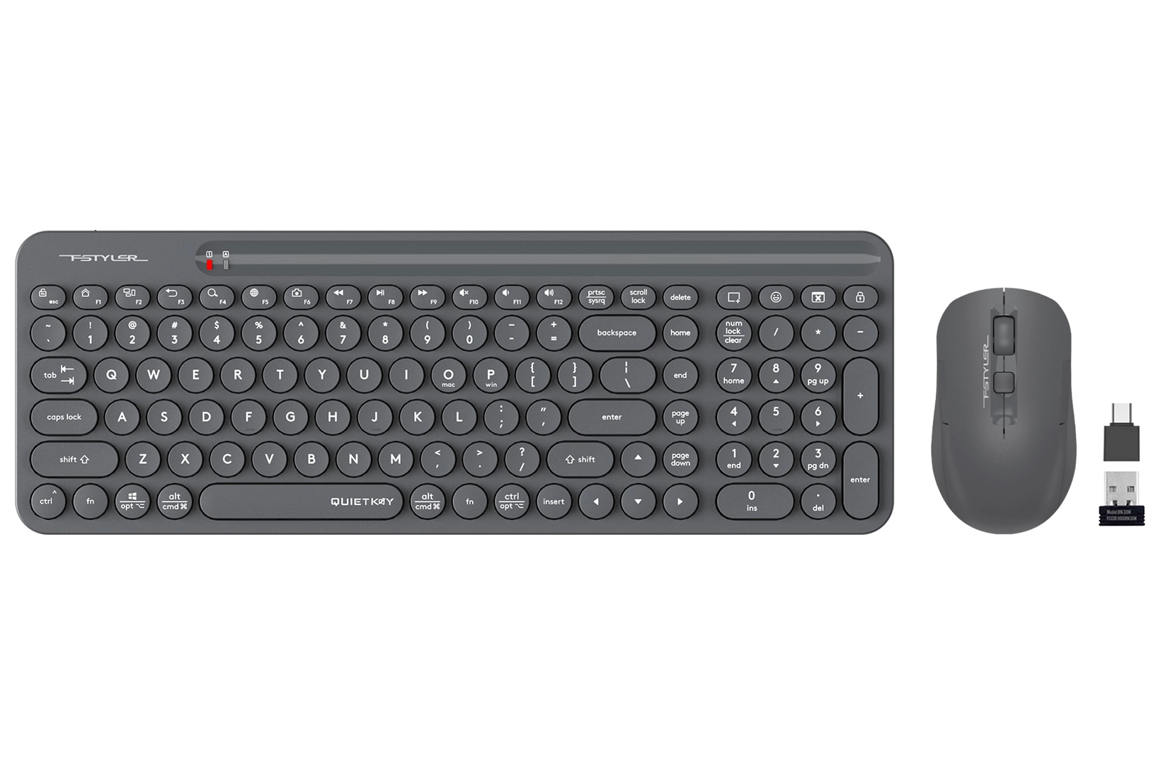 Клавиатура+мышь беспроводная A4tech Fstyler FG3300 Air Grey