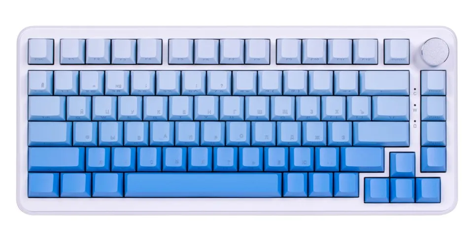 Клавиатура, Ajazz, AK820/Sea/BWP, AK820, Игровая, Механическая, 75%, Sea Salt Switches, USB, Подсветка RGB, Анг/Рус, Белый