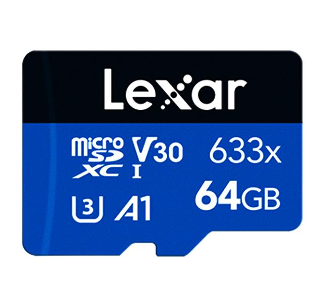 Карта памяти, Lexar, 633X LMS0633064G-BNNNG, microSDHC/microSDXC 64GB C10, A1, UHS-I (U3), V30, без адаптера 