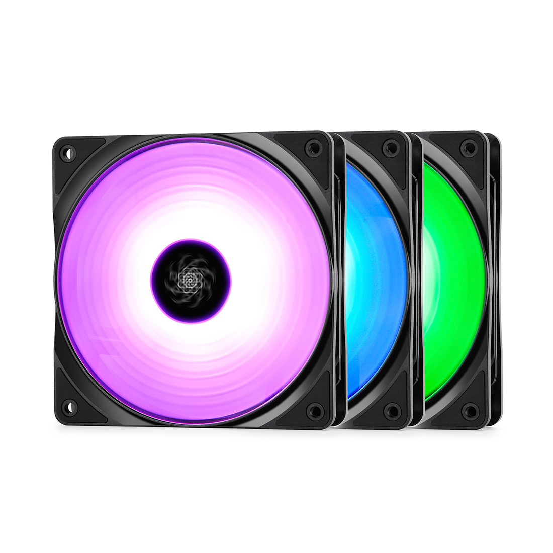 Комплект кулеров для кейса, Deepcool, RF120, DP-FRGB-RF120-3C, 3х120мм, 500±200-1500±10%об.мин, 56.5