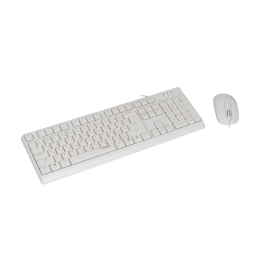 Комплект Клавиатура + Мышь, Rapoo, X130PRO, Белый Оптическая мышь, 1000DPI, USB, Анг/Рус/Каз, Длина кабеля 1,5 метра, Кол-во стандартных клавиш 104, 