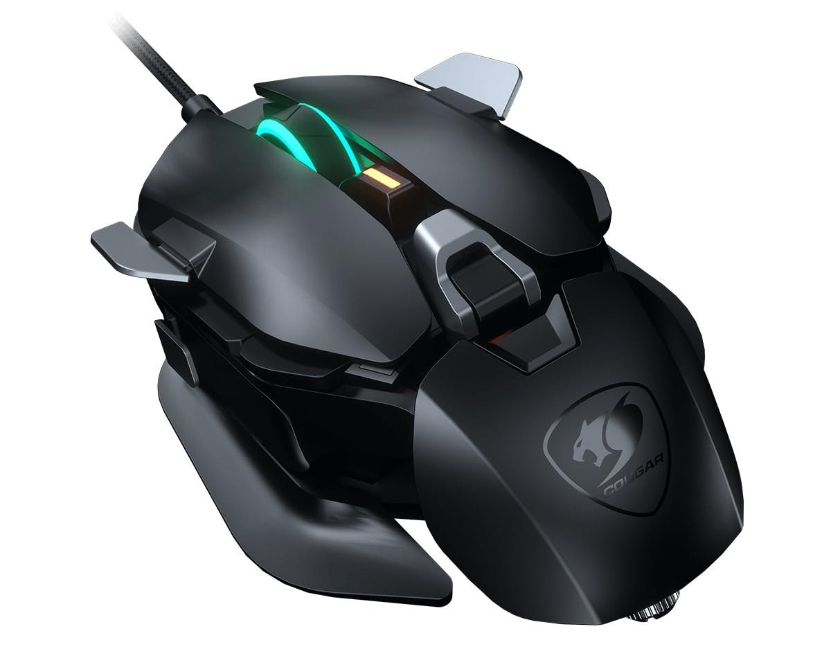 Мышь Cougar, DualBlader, PMW3389, Игровая, Оптическая 16000 dpi, 12 кнопок, Проводная 1,8, USB, Чёрная