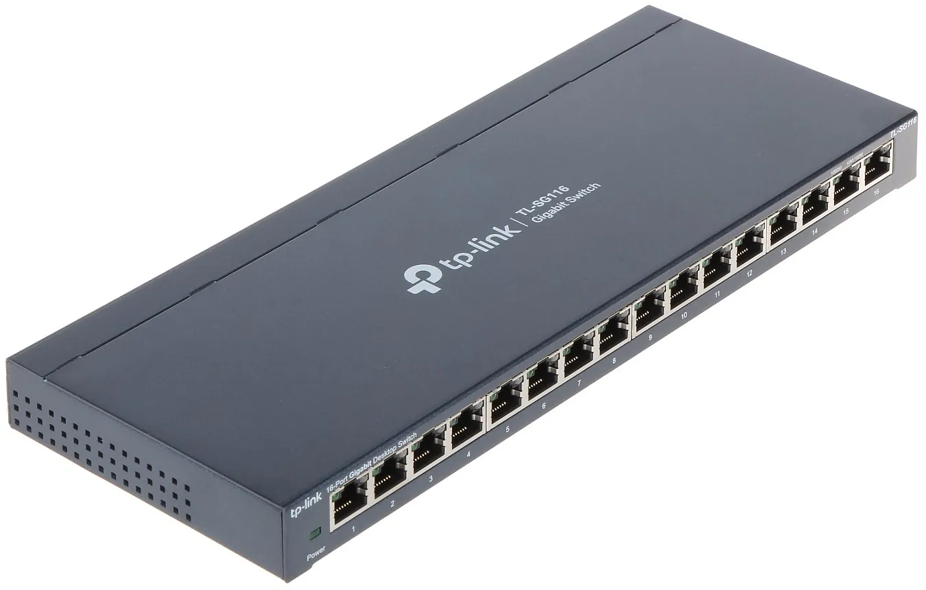 Гигабитный коммутатор Tp-Link Tp-Link TL-SG116 <16-port Gigabit Switch, настольнйы, металический корпус>