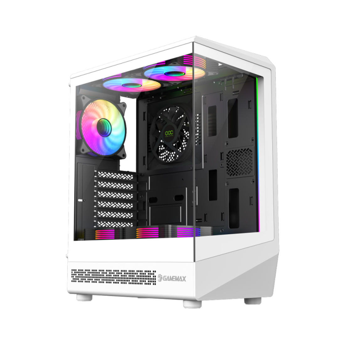 Корпус Gamemax, Vista COC AW, 12380600002, Mid Tower, ATX/m-ATX/ITX, USB2.0*1/ USB3.0*1/ TypeC *1/ HD-Audio, Кулер 5*12cм ARGB, Высота процессорного к