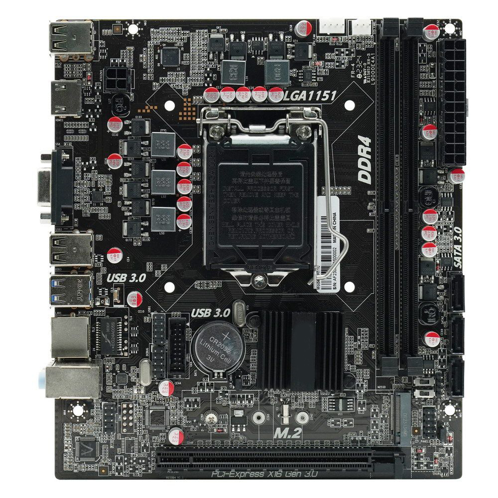Мат.плата Udore H310 LGA1151 2133/2400/2666MHz/1*VGA/1*HDMI/2*USB2.0/2*USB3.0/1*RJ-45/1*PCIE_16/1*US