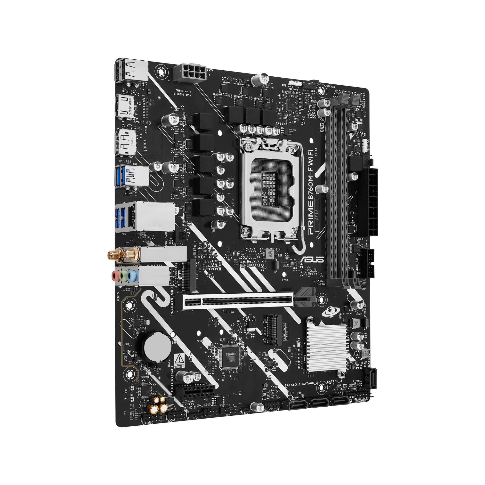 Мат.плата ASUS PRIME B760M-F WIFI, LGA1700 B760 2xDDR5 4xSATA3 2xM.2 RAID 1xHDMI 1xDP mATX