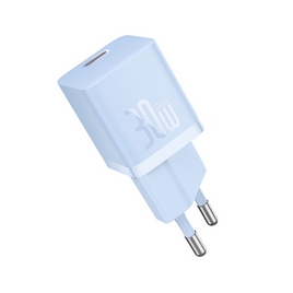 Адаптер питания, Baseus, GaN5 (mini) (P10110902313-00), 1C, 30W, Голубой