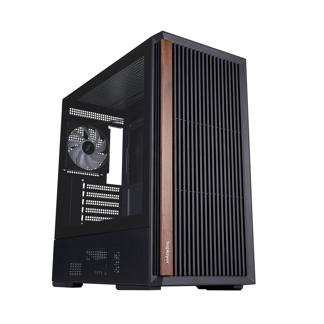 Корпус 1STPLAYER, WD7 Black, WD7-BK-4FA7-2FA7R, ATX/Micro-ATX, 2*3.5"/2*2.5", Высота кулера до 165 мм, Длина VGA до 315 мм, 365×210×452 мм, Без Б/П, Ч