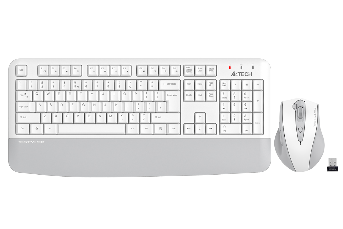 Клавиатура+мышь беспроводная A4tech Fstyler FG2500SPlus White