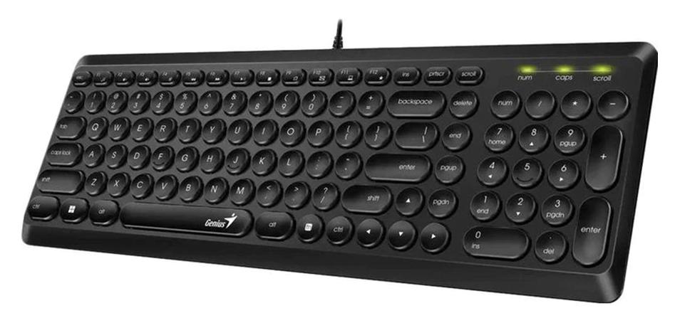 Клавиатура, Genius, Slimstar Q200, USB, Длина кабеля150 см, Рус/Англ, Черный