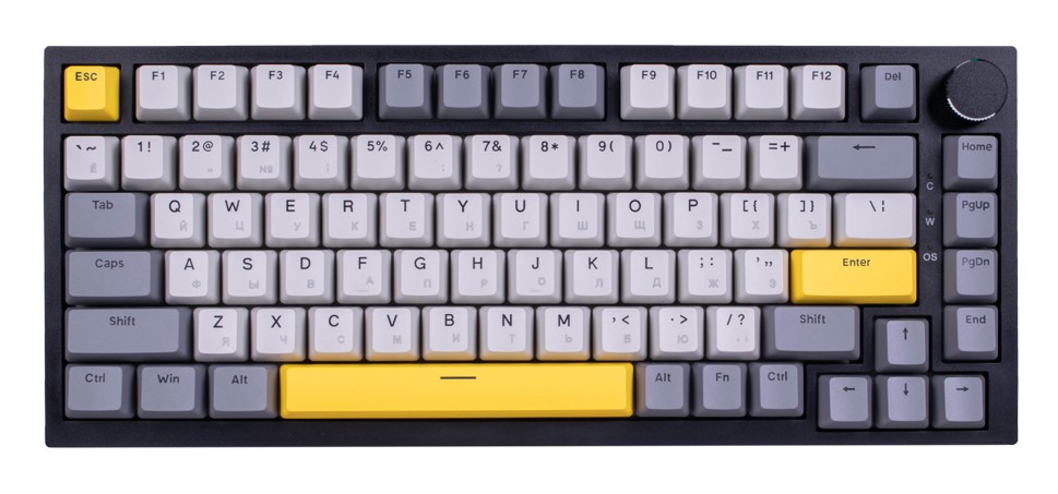 Клавиатура, Ajazz, AK820/Moon/GWY, AK820, Игровая, Механическая, 75%, Moon Switches, USB, Подсветка RGB, Анг/Рус.