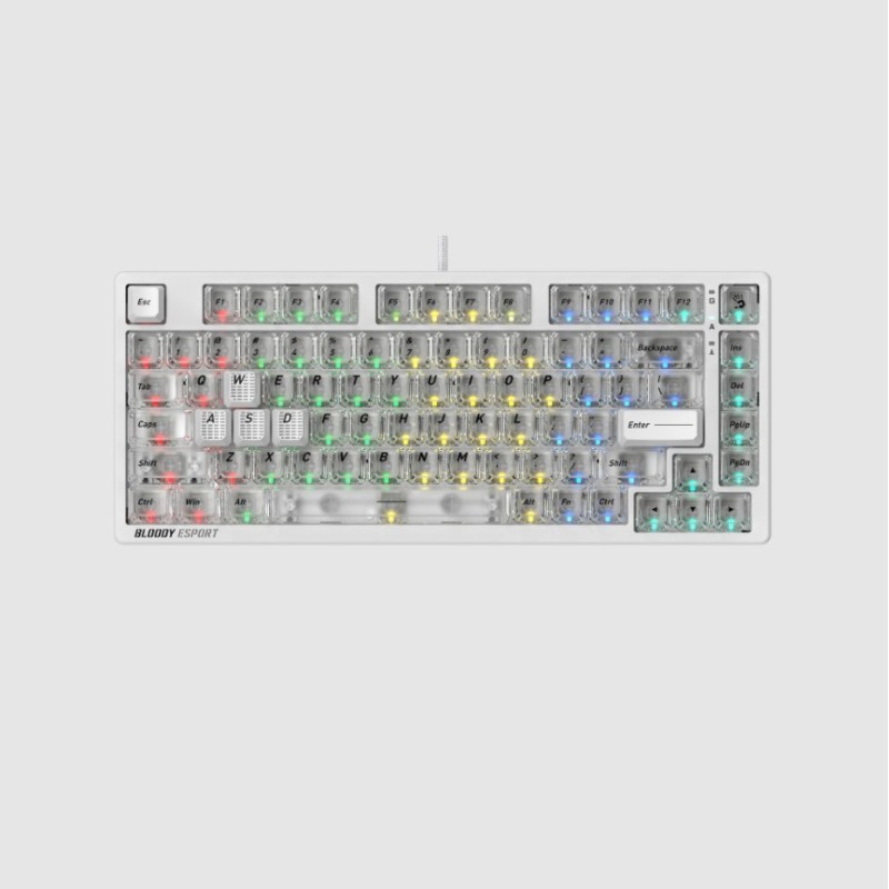 Клавиатура игровая Bloody MS76 Crystal White
