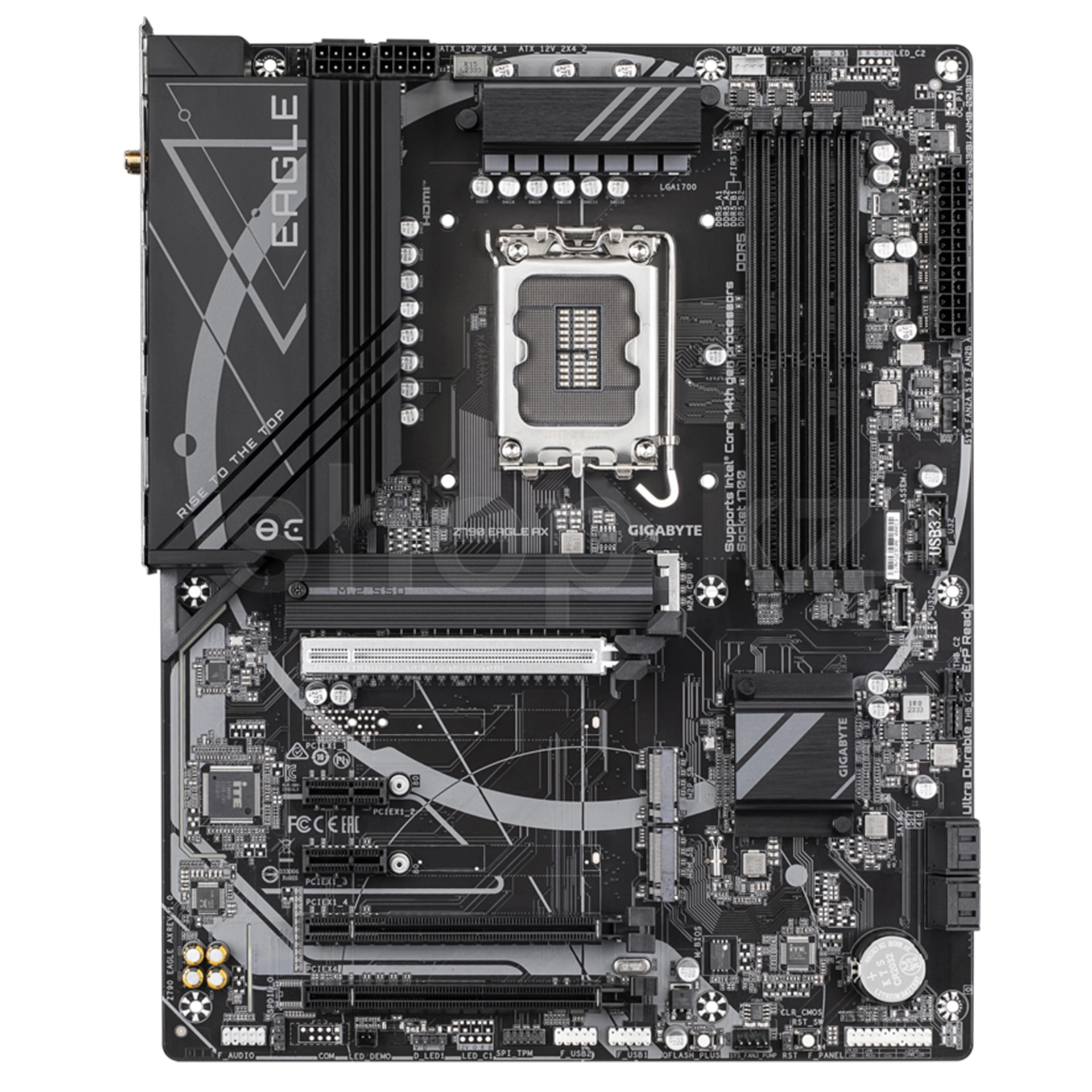 Мат.плата  Gigabyte Z790 EAGLE AX,LGA1700, iZ790, 4xDDR5, 4xSATA3, 3xM.2, Raid, 1хDP, 1xHDMI, 2xPCI-Ex16, 2xPCI-Ex1, WiFi, ATX