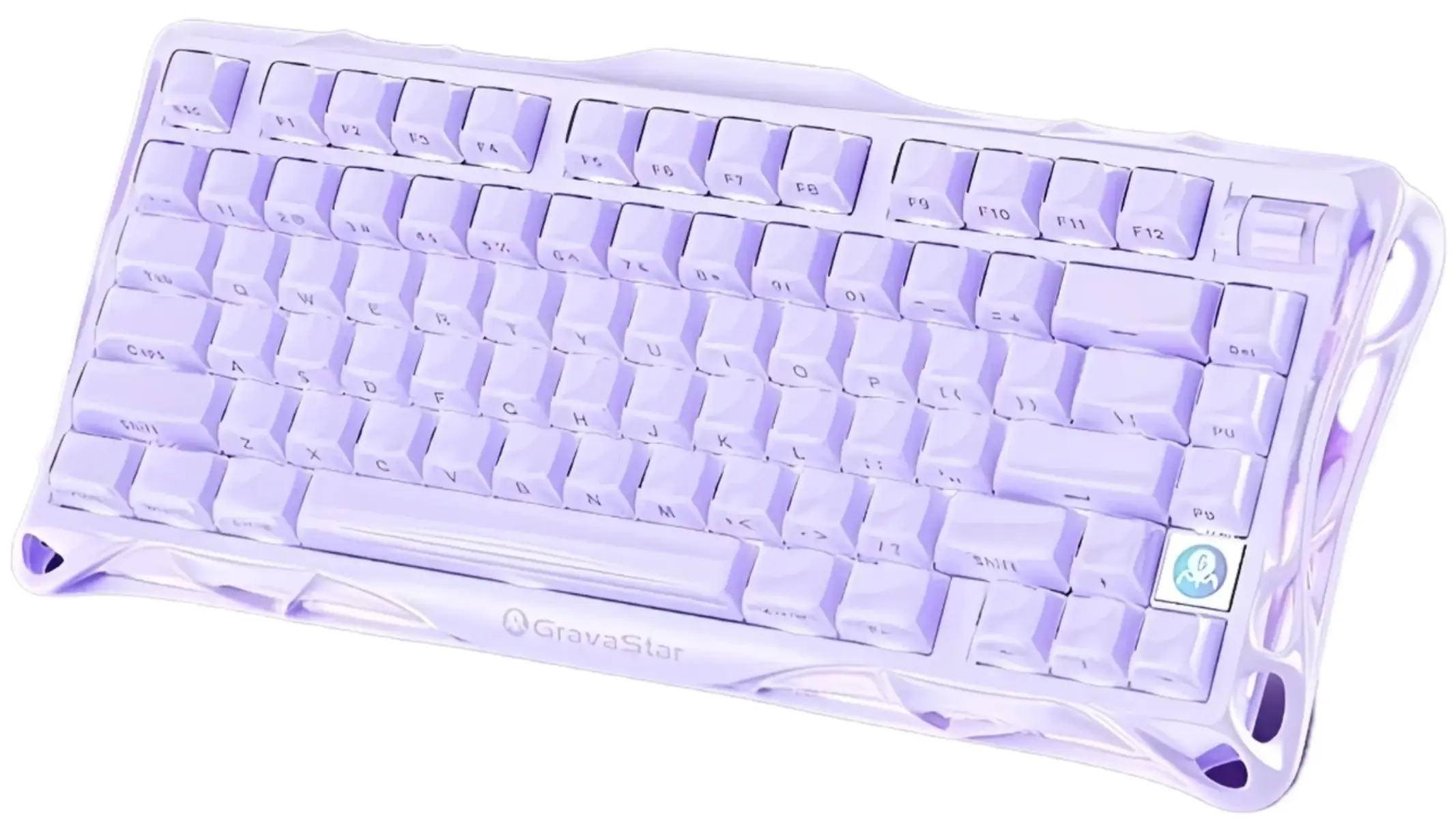 Клавиатура проводная + беспроводная GravaStar Mercury K1_PL/ фиолетовый/ механическая/ RGB/ Stellar Bloom Linear switch/ 79/ONLY ENGLISH/6972448924344