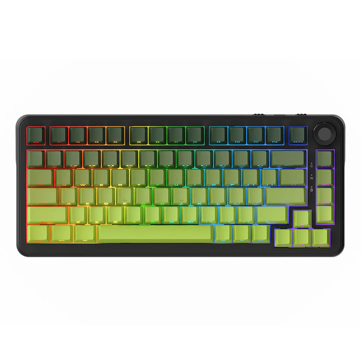 Клавиатура, Ajazz, AK820/MAXPLUS/Dream/Green, AK820 Max Plus, Игровая, Механическая, 75%, Dream Weaver Switches, Бесроводная, USB, 2,4 ГГц, Bluetooth,