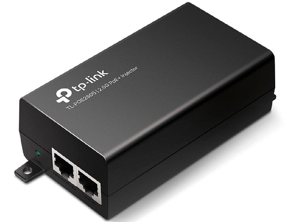 Инжектор PoE+ GbE 2,5 Tp-Link POE260S <1 порт 10/100/1000 Мбит/с/2,5 Гбит/с (разъём RJ45), 1 порт 10/100/1000 Мбит/с/2,5 Гбит/с PoE IEEE 802.3af/at 30