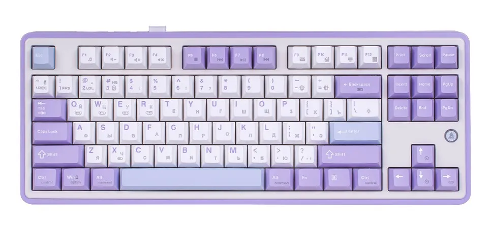 Клавиатура, Ajazz, AK870/Gift/PWB, AK870, Игровая, Механическая, TKL, Gift Switches, USB, 2,4 ГГц, Bluetooth, Подсветка RGB, Размер: 370 x 148 x 29,6 