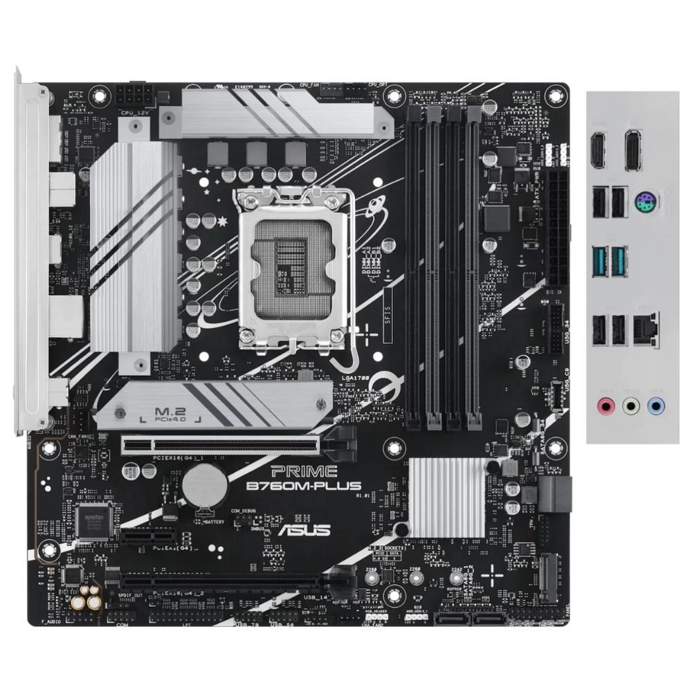 Мат.плата ASUS PRIME B760M-PLUS, LGA1700 4xDDR5 4xSATA3 2xM.2 RAID HDMI DP mATX