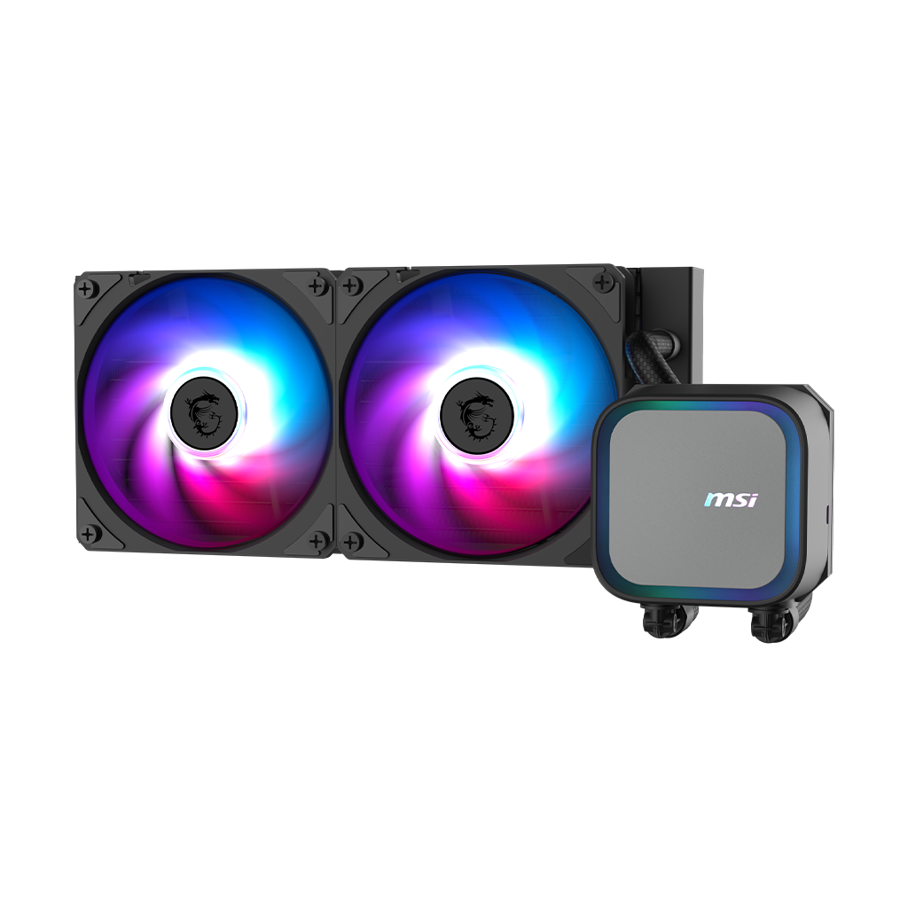 Водяное охлаждение для CPU MSI MAG CORELIQUID A13 240, 1700/1851/AM4/AM5, ARGB, Fan 2x120mm, BLACK