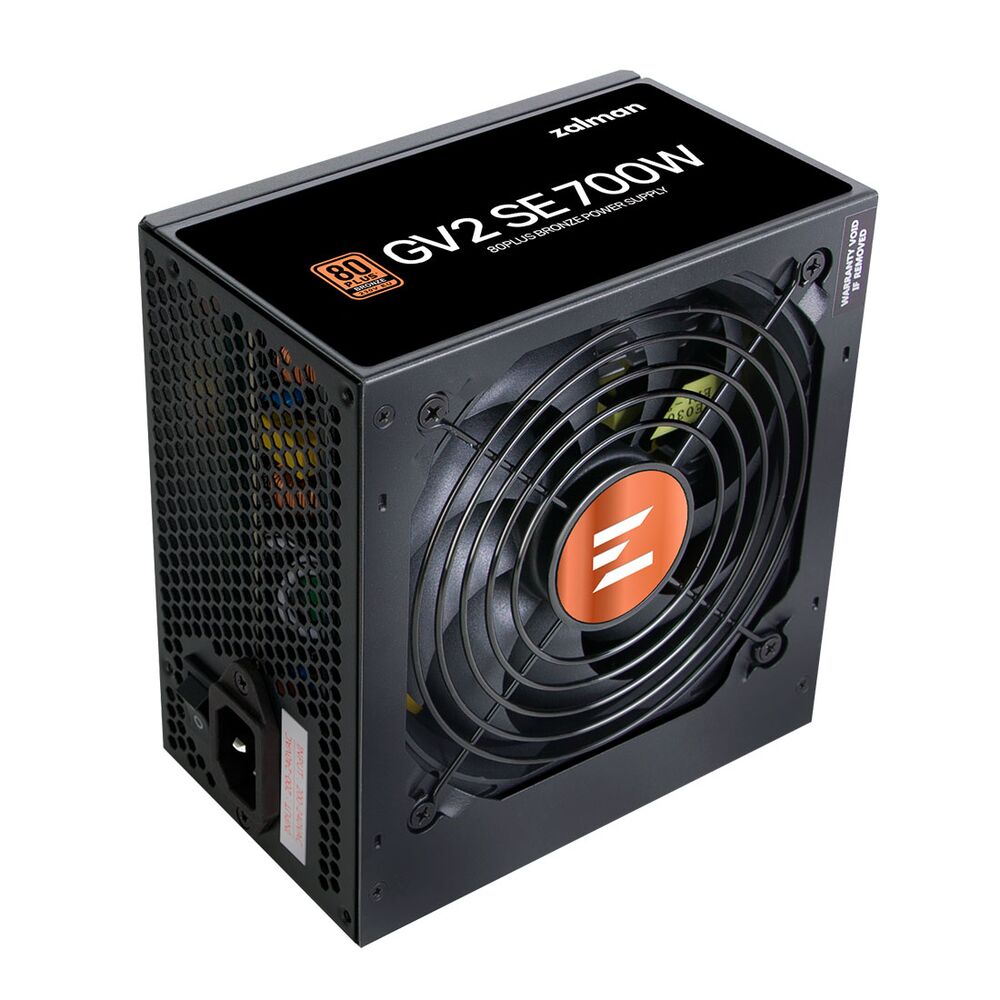 Блок питания Zalman, ZM700-GV2SE, 700W, Bronze, APFC, 20+4 pin, 2*4+4pin, 6*Sata, 4*Molex, 4*PCI-E 6+2 pin, Вентилятор 12см, 150*140*86 мм, Черный