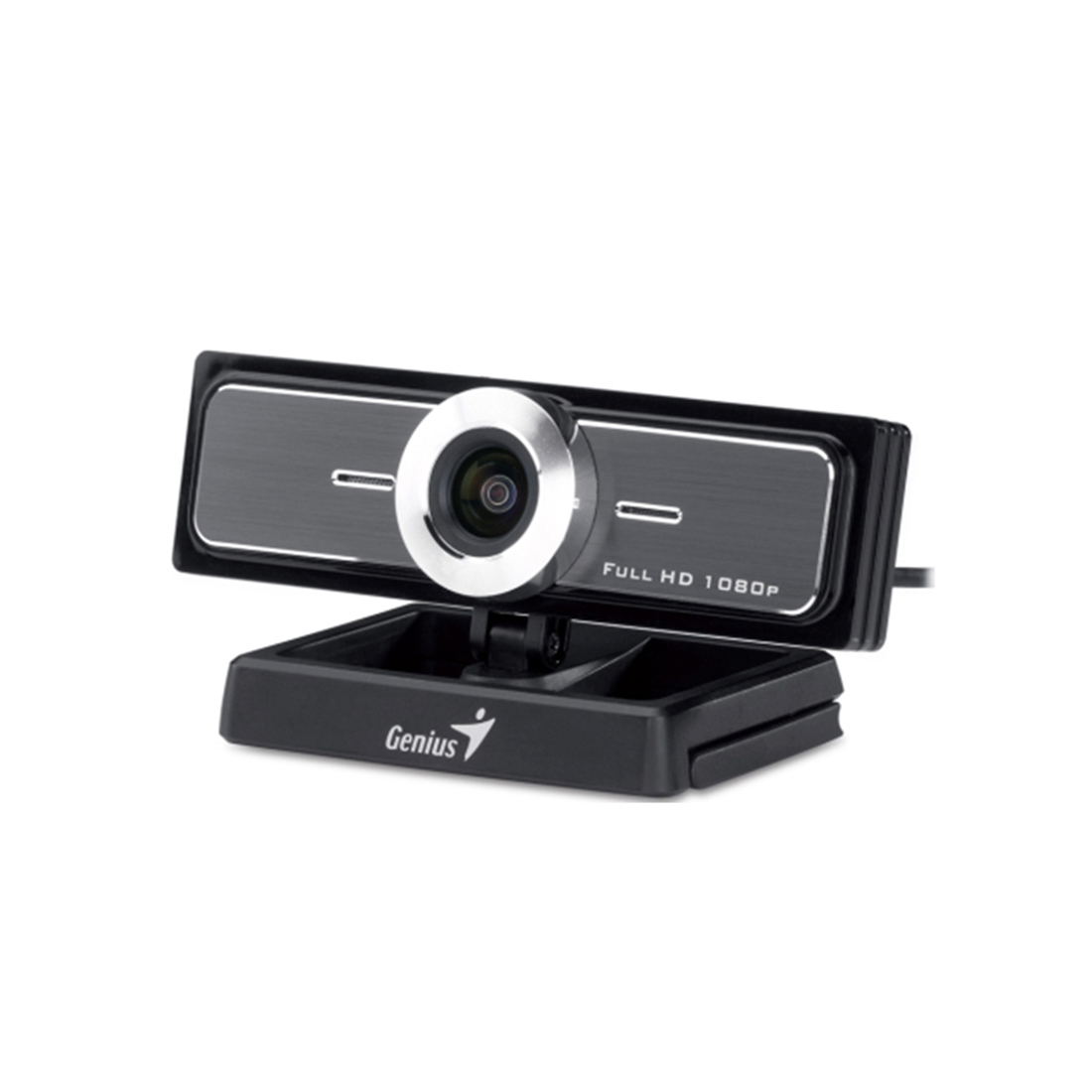 Веб камера, Genius, WideCam F100, USB 2.0, 1920x1080, 2.0Mpx, Микрофон, Крепление: зажим, Чёрный