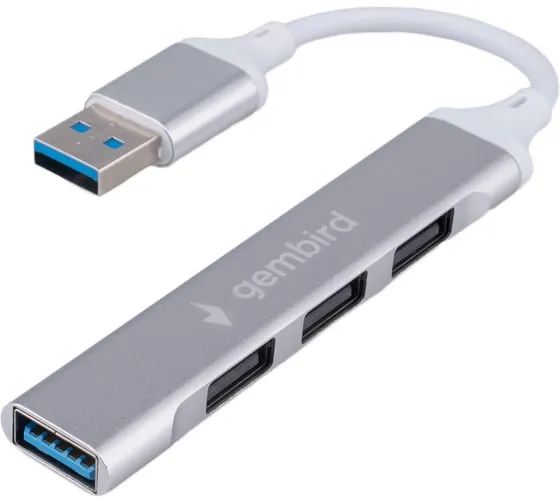 Расширитель USB Gembird  UHB-C206 ,Hub 4 port, USB 3.0, silver