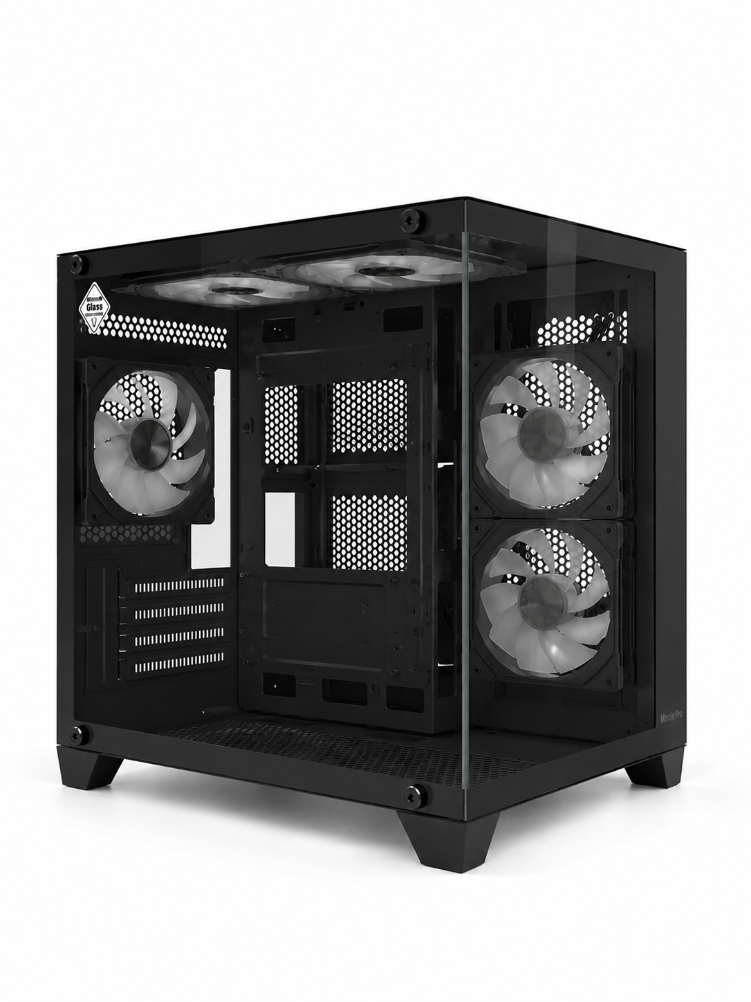 Компьютерный корпус, Huntkey, S900, Micro ATX/Mini-ITX, USB 1*3.0/2*2.0, HD-Audio+Mic, Кулер 5*12см ARGB, Высота процессорного кулера до 155 мм, Длина