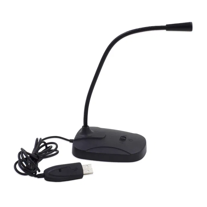 Микрофон ПК M6 USB, настольный, 1.5м, чёрный