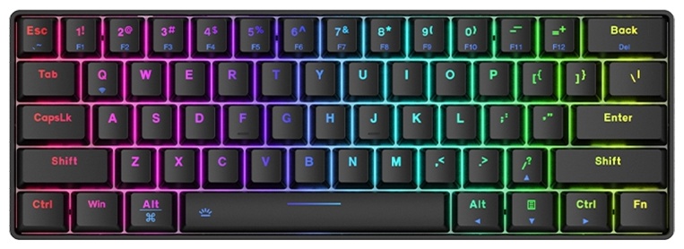 Клавиатура механика DAREU EK861 GTR, 2.4G+BT+Провод., RGB, черная, Red switch TK599F08602R