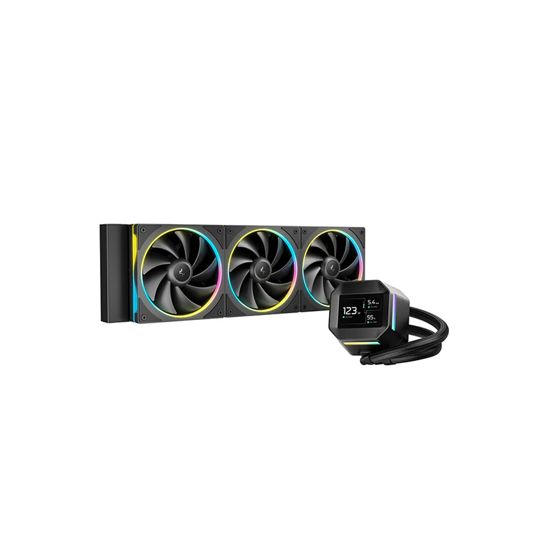 Кулер с водяным охлаждением, Deepcool, LM360, Intel 1851/1700/1200/115х и AMD AM5/AM4/, TDP 300W, 3*120мм FD12 ARGB, 600-2400 RPM±10%, 72,04CFM, ≤38,7