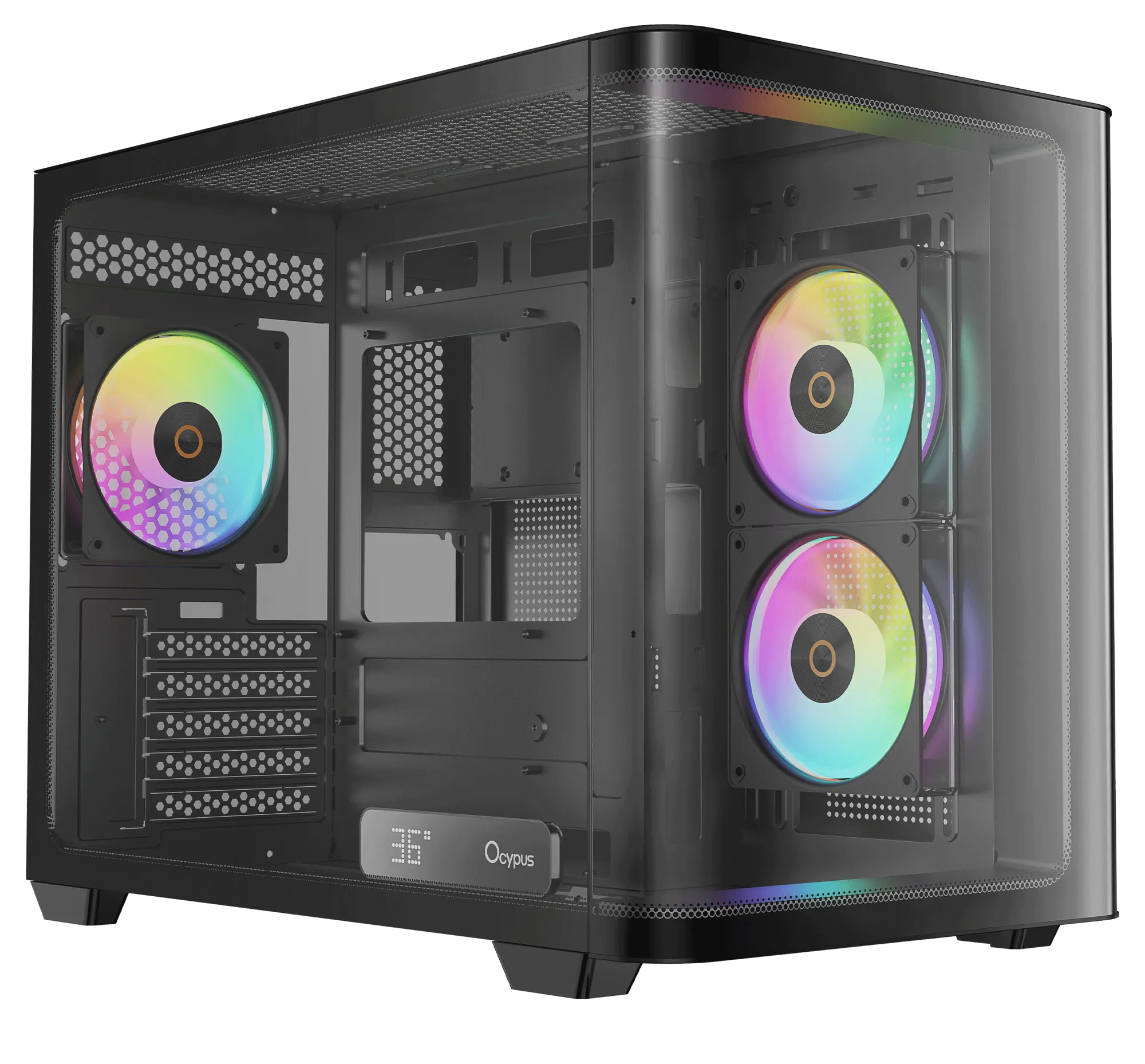Корпус Ocypus Iota C50 BK Curve ARGB Digital mATX/ITX 2xUSB Type-C Черный Iota-C50-BKD300CD-GL