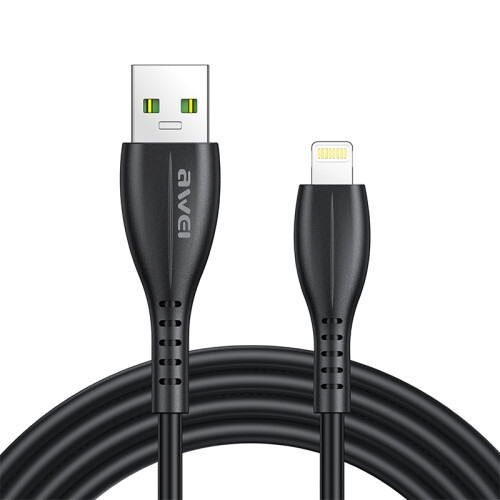 Кабель Awei, Lightning (Iphone) CL-115L, 5V, 2,4A, 1m, Чёрный