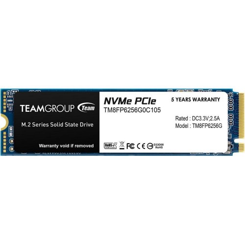 256 GB SSD M.2 TeamGroup MP33 M.2 NVMe R1600Mb/s W1300MB/s TM8FP6256G0C101