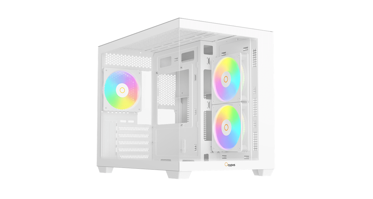 Корпус Ocypus Gamma C54 WH ARGB mATX/ITX 3xUSB Белый Gamma-C54-WHD300XX-GL