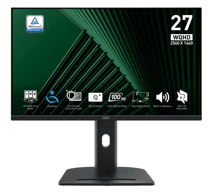 Монитор 27" MSI PRO MP275QPG IPS 2560x1440 100Hz 1ms 300cd/m 1300:1 2xHDMI DP 2x2W Черный