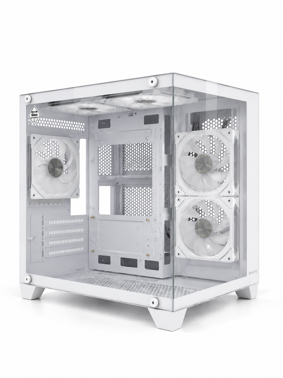 Компьютерный корпус, Huntkey, S900 White, Micro ATX/Mini-ITX, USB 1*3.0/2*2.0, HD-Audio+Mic, Кулер 5*12см ARGB, Высота процессорного кулера до 155 мм,
